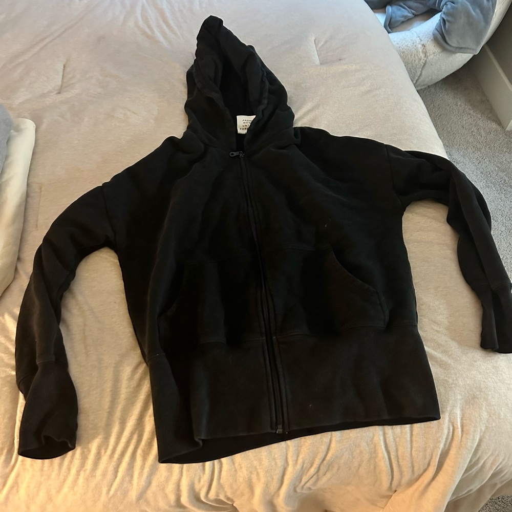 Black Aerie Zip-Up Hoodie